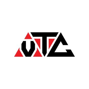 VTC triangle letter logo design with triangle shape. VTC triangle logo design monogram. VTC triangle vector logo template with red color. VTC triangular logo Simple, Elegant, and Luxurious Logo. VTC
