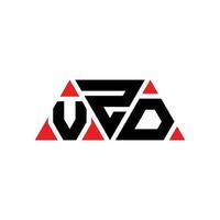 Diseño de logotipo de letra triangular vzd con forma de triángulo. monograma de diseño del logotipo del triángulo vzd. plantilla de logotipo de vector de triángulo vzd con color rojo. logotipo triangular vzd logotipo simple, elegante y lujoso. vzd