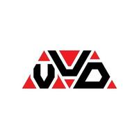 diseño de logotipo de letra de triángulo vud con forma de triángulo. monograma de diseño de logotipo de triángulo vud. plantilla de logotipo de vector de triángulo vud con color rojo. logotipo triangular vud logotipo simple, elegante y lujoso. vud