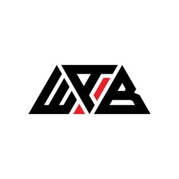 WAB triangle letter logo design with triangle shape. WAB triangle logo design monogram. WAB triangle vector logo template with red color. WAB triangular logo Simple, Elegant, and Luxurious Logo. WAB