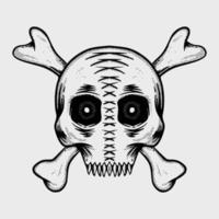 Skull cross bone illustration vector for print on tshirt, poster, logo, stickers etc