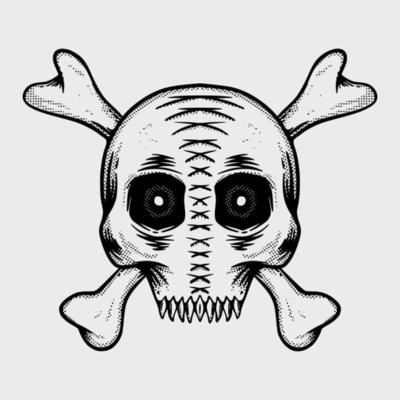 Skull cross bone illustration vector for print on tshirt, poster, logo, stickers etc