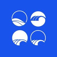 vector de logotipo de ondas azules