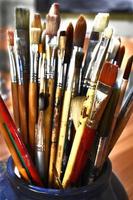 Close-up Collection of Paintbrushes photo