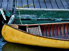 Vintage Canoe on Boat Dock photo