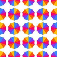 Top view of colorful beach umbrella . Summer seamless pattern. Vector illustration.