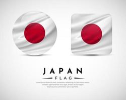 Collection of Japan flag emblem icon. Japan flag symbol icon vector