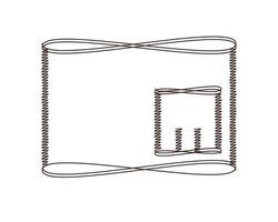 línea de rectángulo de silueta de contorno de boceto. figura geométrica vector