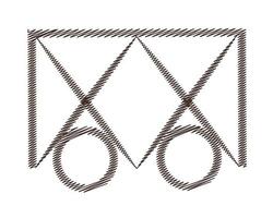 boceto de contorno de rectángulo, silueta de círculo. figura geométrica vector