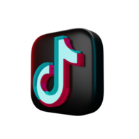 renderização 3d do ícone do tik tok png