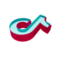 Tik tok Glass Icon 3D Render png