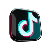 renderização 3d do ícone tik tok brilhante png