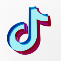 tik tok glas pictogram 3d render png