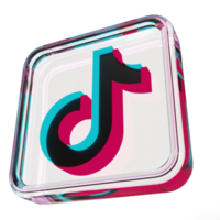 tik tok glas symbol 3d rendern png