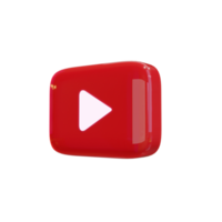 icona di rendering 3d di youtube lucido png