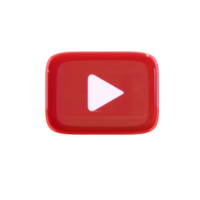 icona di rendering 3d di youtube lucido png