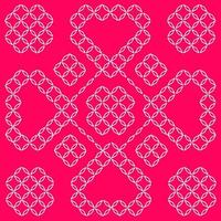 Decorative pattern, rhombus silhouette outline. Geometric background. Isolated vector
