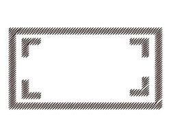 línea de rectángulo de silueta de contorno de boceto. figura geométrica vector