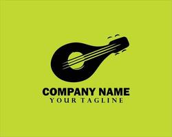 guitar silhouette logo with color background vector