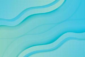 Abstract blue green background dotted halftone wavy lines vector