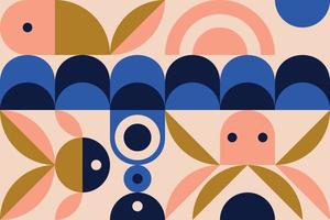 póster de arte minimalista de geometría con forma y figura simples. diseño de patrón de vector abstracto en estilo escandinavo. tema marino