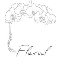 Line art line art flower design. Flower natural background. Vector illustration design. Simple line drawing.