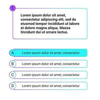 Quiz test template ui design vector illustration