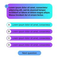 Quiz test template ui design vector illustration