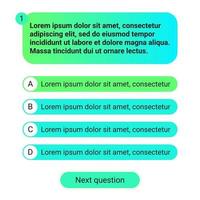 Quiz test template ui design vector illustration