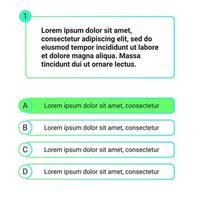 ilustración de vector de diseño de interfaz de usuario de plantilla de prueba de cuestionario