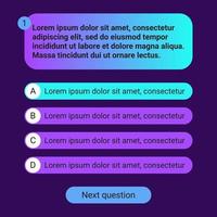 Quiz test template ui design vector illustration