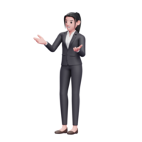 Smart Girl Talking Pose, 3D-Render Business Woman Character Illustration png