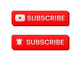 YouTube Subscribe Button on White Background Free Vector