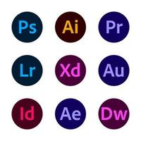 New Round Adobe Logos vector