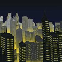 vista nocturna de la ciudad. ilustración vectorial vector