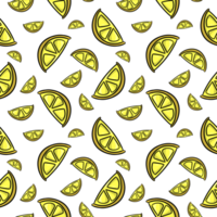 fatia de limão amarelo brilhante, padrão quadrado sem costura png