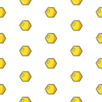 Simple print, Small yellow honeycomb with honey, seamless square pattern in cartoon style png