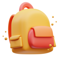 Back to school, bag icon 3d Illustration png