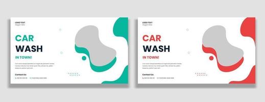 Car Wash Thumbnail Cover And Web Banner Template vector