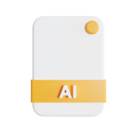 File Formats icon 3d render ai png