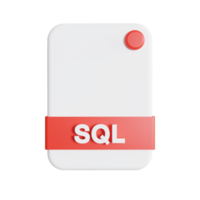 File Formats icon 3d render sql png