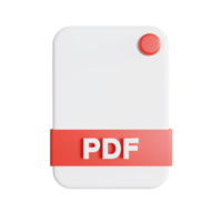 formatos de arquivo ícone 3d renderização pdf png