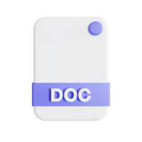 icône de formats de fichiers rendu 3d doc png