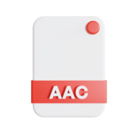 File Formats icon 3d render aac png