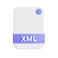 formato de arquivo ícone 3d render xml png