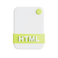 File Formats icon 3d render html png