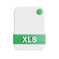 formato de archivo icono 3d render xls png