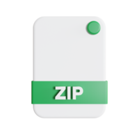 formato de arquivo ícone 3d renderização zip png