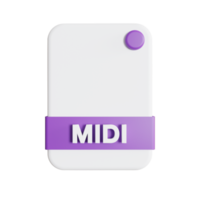 File Formats icon 3d render midi png