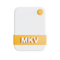 File Formats icon 3d render mkv png
